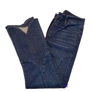 Lucky Brand Jeans Bridgette Capri Womens 2 (28x25) High Rise Lace Up Stretch EUC